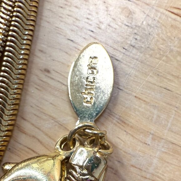 Long Gold-Tone Tassel Necklace With Cylinder Pendant & Dangling Charms By Chicos - Picture 11 of 11